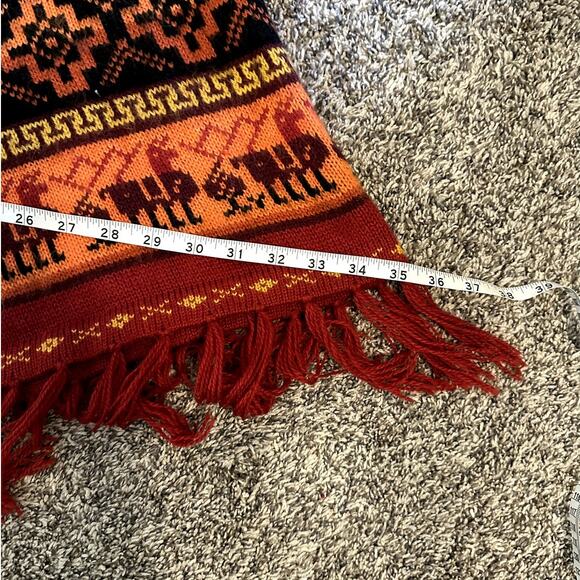 ALPASUR Cusco Peru Alpaca  Poncho Cape Natural Fibers Boho Hippie Maximalist OS - Picture 10 of 13
